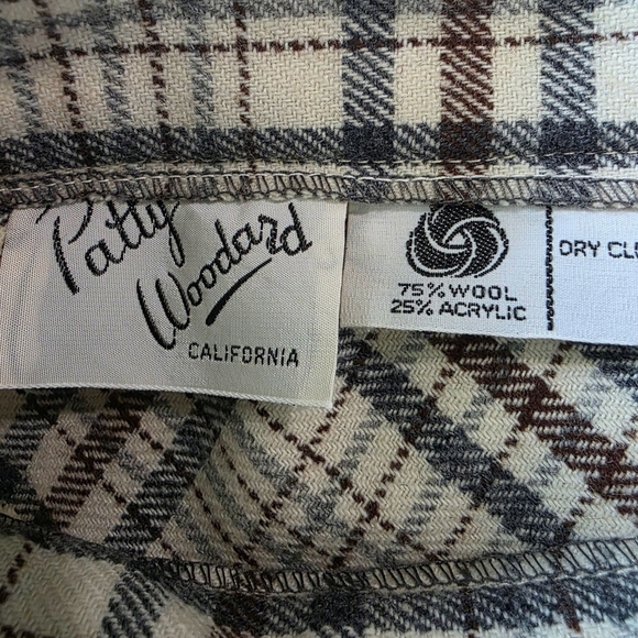 Vintage 50s/60s Patty Woodward A-line Plaid Wool Skirt, Size 7/8 - Picture 6 of 8